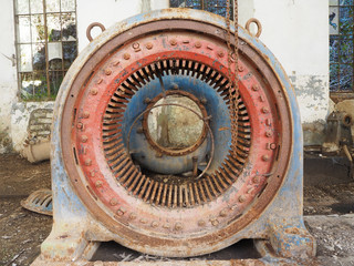 The interior of an abandoned hydroelectric plant