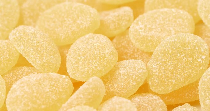 Yellow sugar candy in rotation