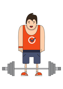 vector image, color, sportsman, gym, illustration