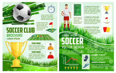 Obraz premium Vector brochure for soccer sport football game