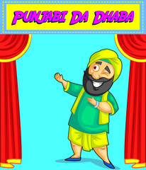 cartoon style Punjabi character illustration