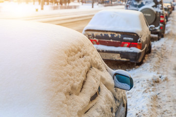 Parking used cars in winter
