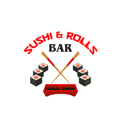 Vector icon of sushi bar Japanese cuisine