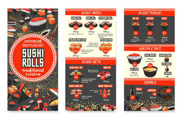 Vector Japanese cuisine Asian food menu design