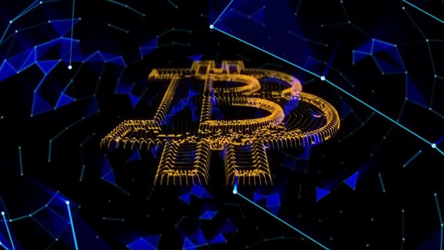 Bitcoin bubble digital cyber concept 