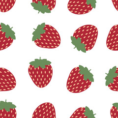 Vector illustration of seamless pattern of strawberry