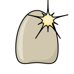 tooth with pain icon