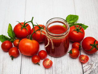 Jar with tomato sauce