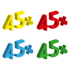3D 45 percent number set for promotion sale