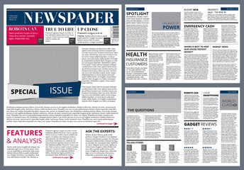 Vector design template of newspaper