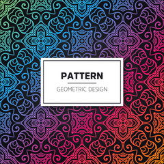 Ethnic floral seamless pattern with mandalas