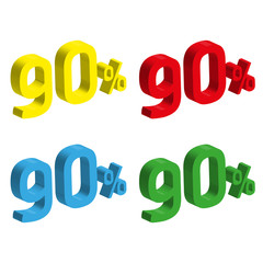 3D 90 percent number set for promotion sale