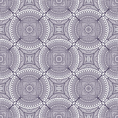 Ethnic floral seamless pattern with mandalas