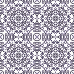 Ethnic floral seamless pattern with mandalas
