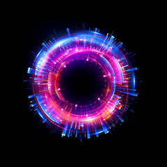 Abstract background. luminous swirling. Elegant glowing circle. Big data cloud. Light ring..Sparking particle. Space tunnel. Colorful ellipse. Glint sphere. Bright border. Magic portal. Energy ball.
