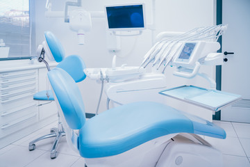 Dentista ambiente di lavoro e strumenti medici - obrazy, fototapety, plakaty