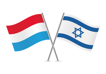 Luxembourg and Israel flags. Vector illustration.