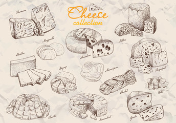 A collection of various cheeses