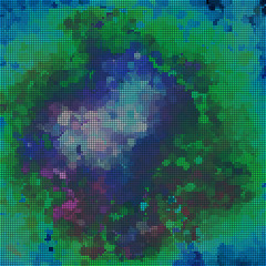 mosaic color squares. pixel grid blue and green. colored background pattern for design. dark grunge texture. halftone effect. abstract eps10 vector illustration.