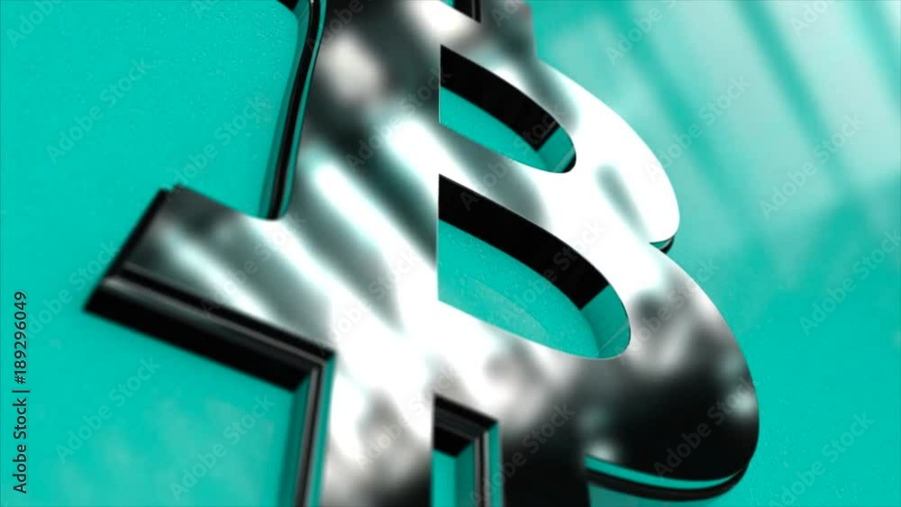 Poster bitcoin crypto currency block chains concept 3d animation. abstract seamless loop animation of bitco