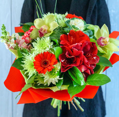 nice bouquet in the hands