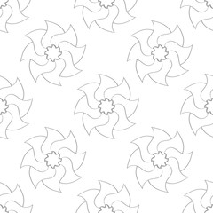 Gray floral seamless pattern on white background