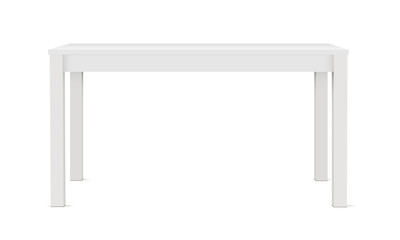 Blank rectangular table mockup, isolated on white background - front view. Vector illustrtaion