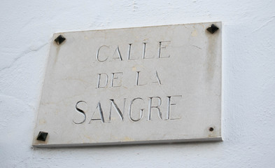 Fototapeta premium Vintage Street Signs, Blood Street, Llombai