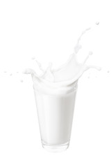 glass of milk with splashes