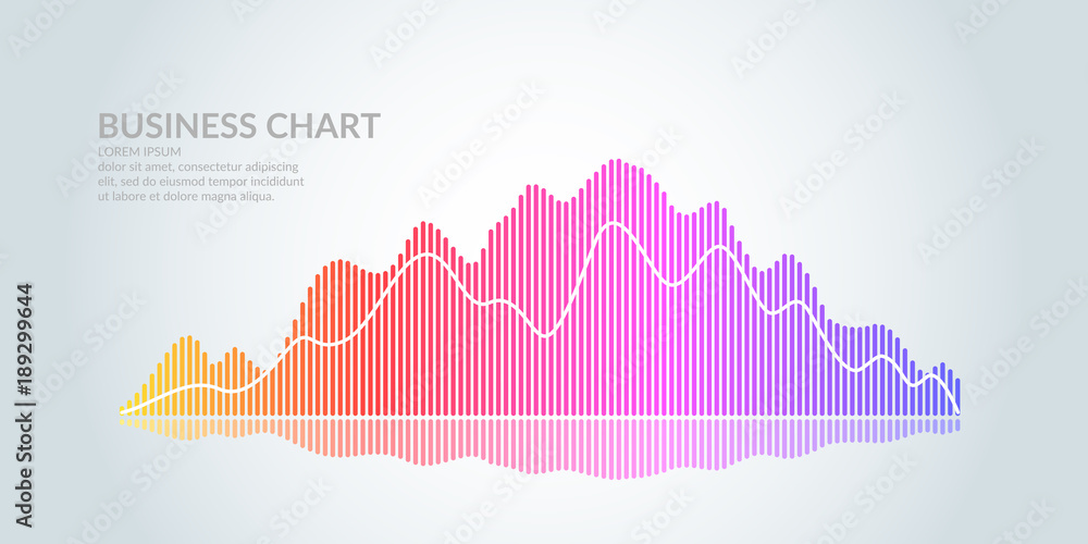 Wall mural Business graph on a white background. Chart analysts of growth and falling profits.