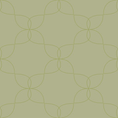 Olive green geometric ornament. Seamless pattern