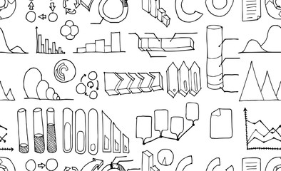 Vector Background Seamless pattern with hand drawn Data doodle eps10