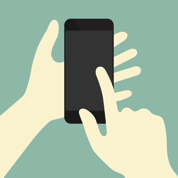 Finger swiping phone concept illustration