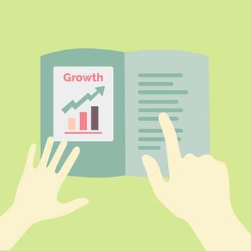 Annual report growth presentation concept illustration