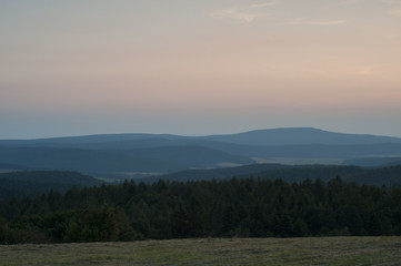 view of colorful sunrise in mountains
