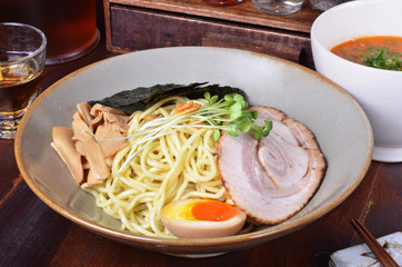 Japanese dry noodles  with meat   