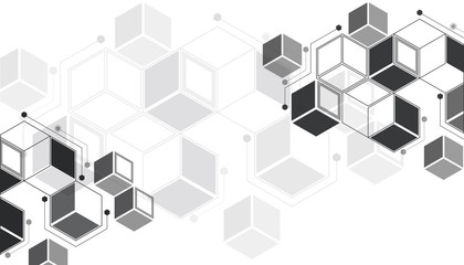 Obraz premium Abstrakcja geometryczna, elementy sześciokątne, tło