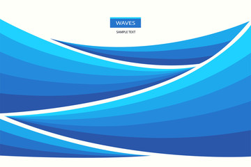 Water Wave abstract design. Marine pattern with stylized blue waves on a light background