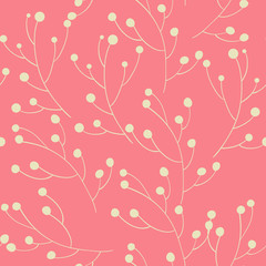 Floral seamless pattern with a leaf