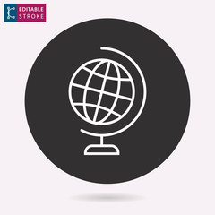 Globe line vector icon. Editable stroke.