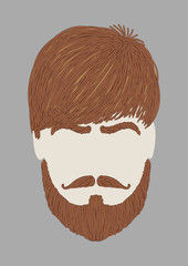 Hipster fashion man hair and beards