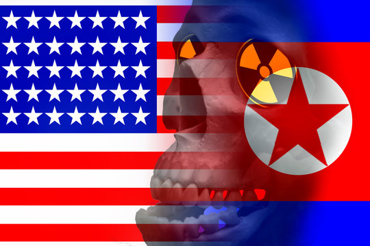 Usa vs north korea graphic concept