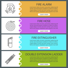 Firefighting web banner templates set