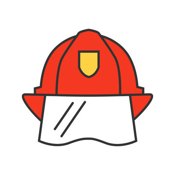 Firefighter helmet color icon