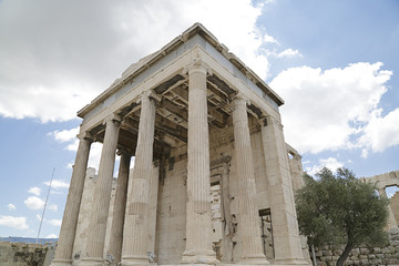 Fototapeta premium Ancient Erechtheion temple on Acropolis hill in Athens, Greece