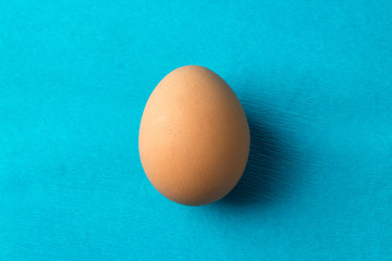 red, chicken egg on a blue background