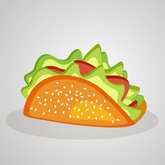Illustration of fast food sandwich burger