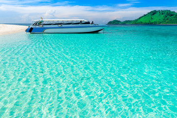 Crystal clear beach in Thailand,Koh Lipe with copy space