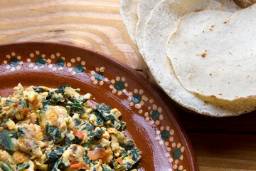 Mexican eggs with chaya