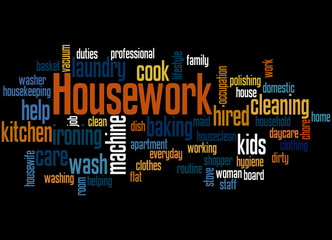 Housework word cloud concept 3